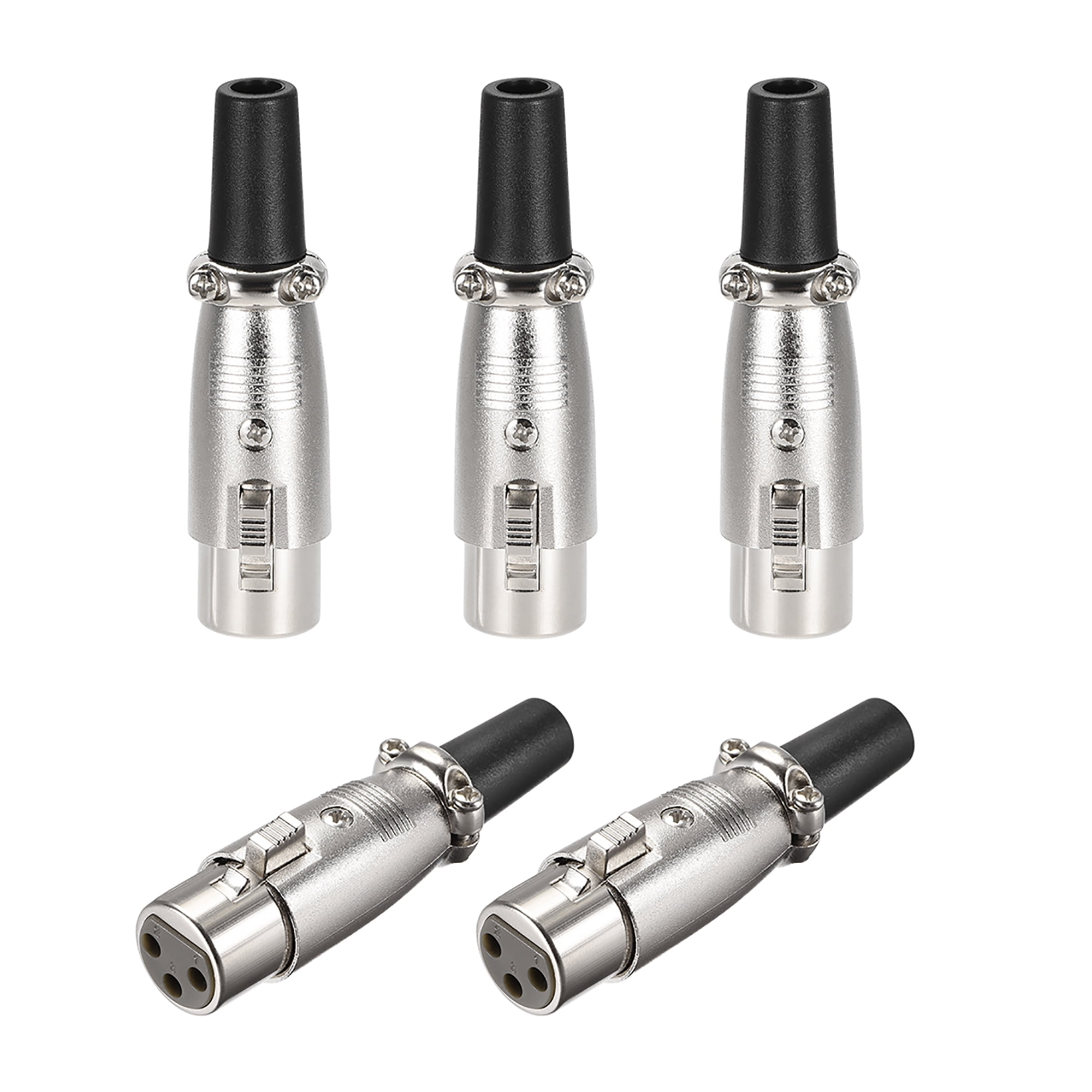 5pcs 3Pin XLR Female Connector Adapter ,Microphone Mic Cable Plug