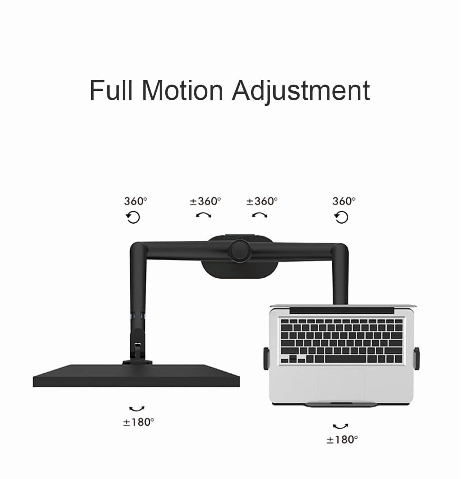 Aluminum Height Adjustable Desktop Dual Arm 17-32 Inch Monitor Holder+12-17 Inch Laptop Holder Stand Full Motion Mount Arm ,Easy Setup