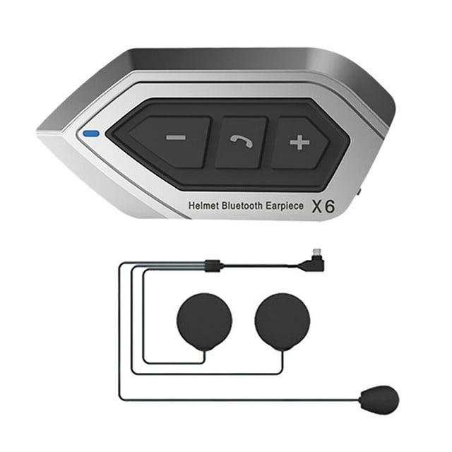 Auriculares Soidarity Bluetooth para casco de motocicleta con micrófono de tubo blando plateado