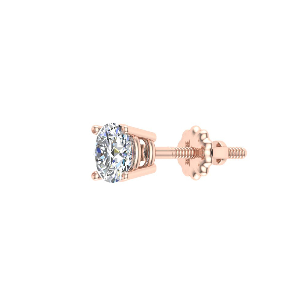 mens rose gold diamond earrings