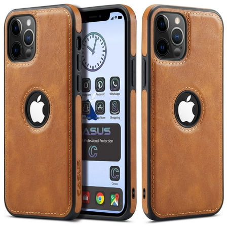 Casus Logo View Classic Slim Leather Case for iPhone 12 | iPhone 12 Pro - Brown