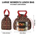 thumbnail image 5 of Brown Christmas Snowflake Pattern Drawstring Lunch Bag Women - Drawstring Lunch Bag Insulated for Work Office - Stain-Resistant Large Lunchbags for Women with Multi-Pockets, 5 of 6