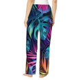 thumbnail image 3 of Daiia Colorful Tropical Leaves Women's Sleep Pant with Pockets and Drawstring,Pajama Pants-Small, 3 of 9