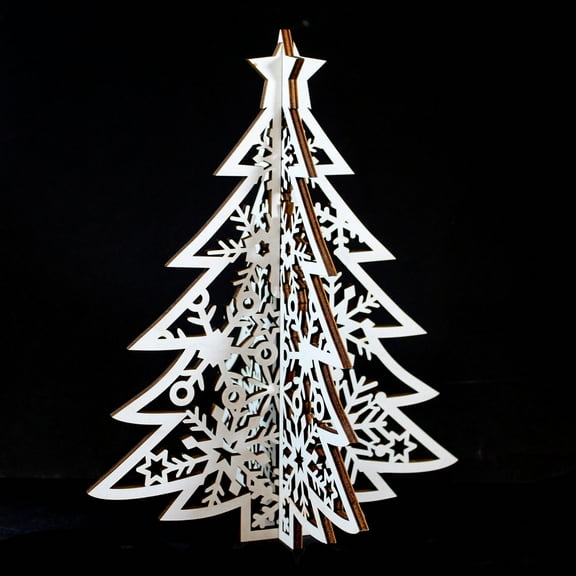Ganz Laser Cut Christmas Tree - One Tree 10 Inch, Wood - Star Laser Ex20908 Snowflake