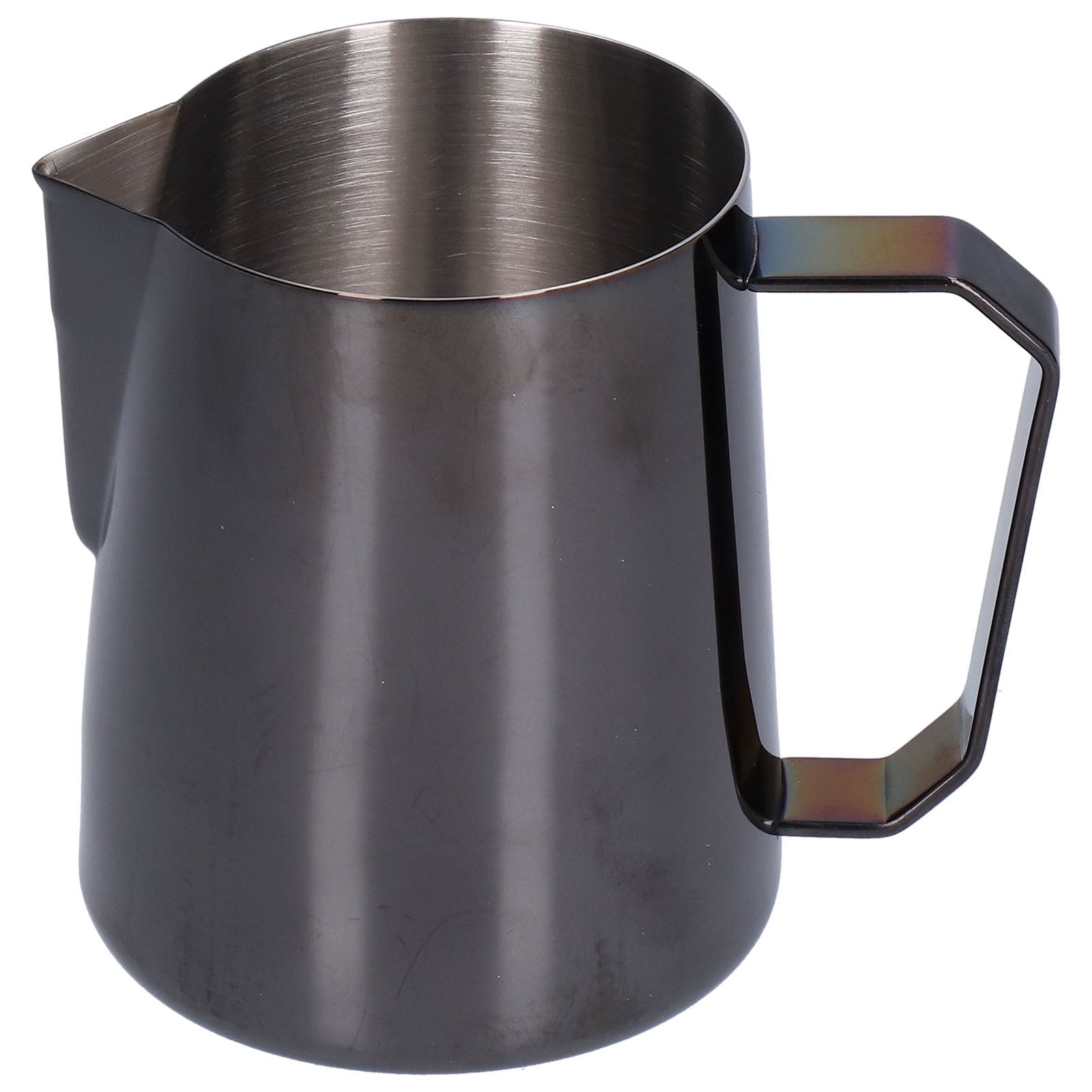 YAHHU 600ml / 20.28 oz Stainless Steel Coffee Milk Frothing Cup Steaming Pitcher Pointed Mouth Black
