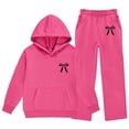 thumbnail image 2 of AVRNLIQ Girls Tracksuit 2-Piece Set - Hoodie & Wide Leg Sweatpants, Hot Pink, Sizes 5-14,Size 7-8 T, 2 of 6