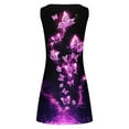 thumbnail image 4 of JUNWELL Womens Grande Taille Robe Dégagement Femmes en Vrac V-Cou Été Solide à Manches Courtes en Coton et en Lin Robe Marine, 4 of 5