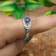 thumbnail image 4 of Blue Lapis Lazuli Ring 925 Sterling Silver Handmade Wedding Ring Gift Jewelry For Her, 4 of 5