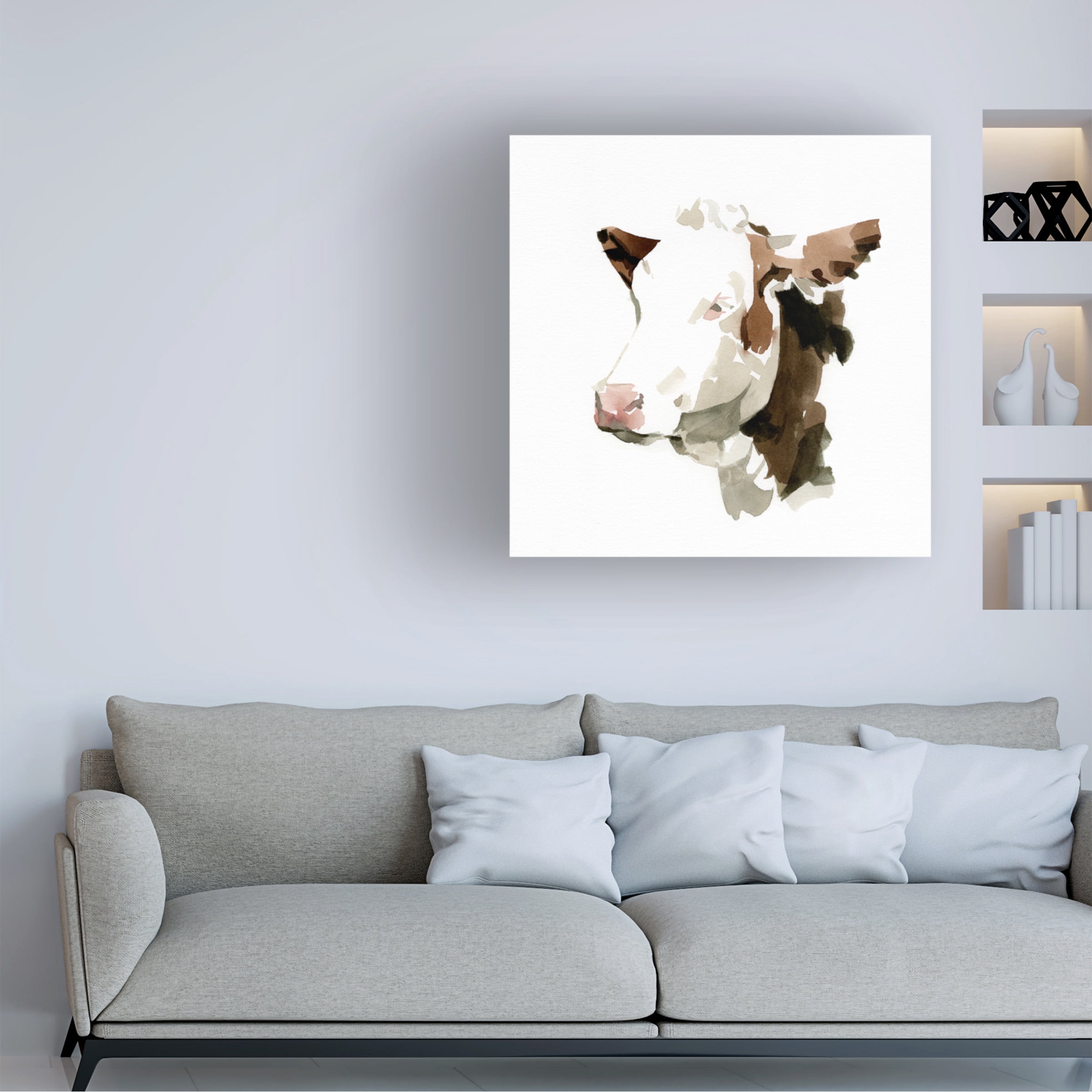 Emma Caroline 'Watercolor Bovine II' Canvas Art