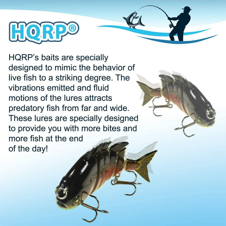 HQRP 3pcs 3.2 Fishing Lures 0.5oz Fish Crank Baits Multi-Section Swimbait  Topwater Tackle 