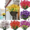 thumbnail image 4 of 6× Bundles Artificial Flowers Outdoor UV Resistant Fake Plastic Plants Garden, 4 of 9