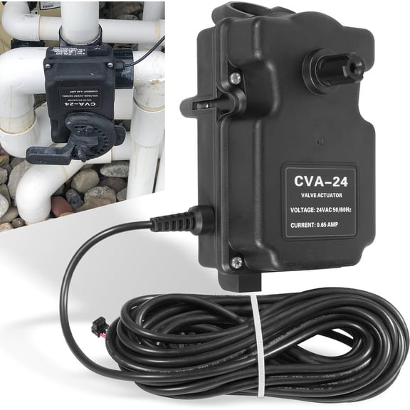 CVA-24T Valve Actuator Replacement Part for Pentair 263045 Valve Actuator, 24 Volt AC 180 Degree Rotation, 25 Feet Cable, for 2 or 3 Port Valves, Compatible with All 24VAC Control Systems