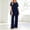 Navy, variant on Blmnix 2 Piece Pajama Set Women's Pajamas Bamboo Pajamas Sleepwear Sets Sleepwear Short Sleeve Black Crew Neck Full Womens Pajama Sets Shorts,Free Size