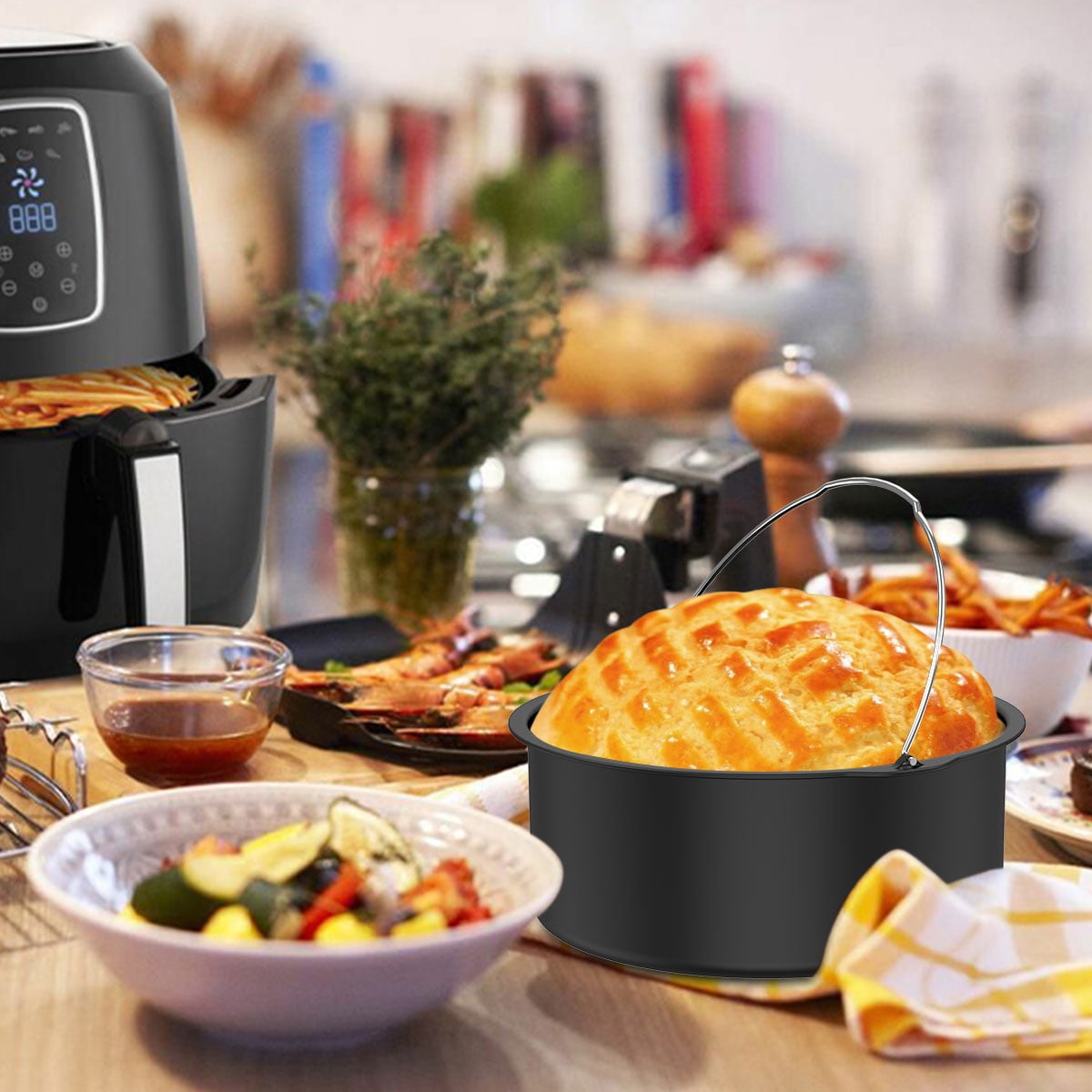 SHANNA 14Pcs 7'' Air Fryer Accessories Set Pizza Pan Chips Baking For  Philips 3.7-6.8QT 