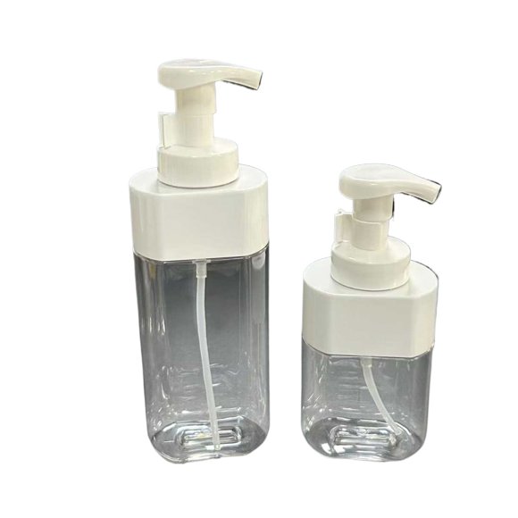 Botellas de espuma blanca transparente for champú y mousse - 300 ml y 500 ml - Paquete de 2 for humectación y espuma