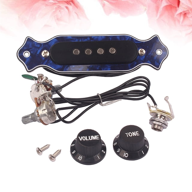 QUMIIRITY Pickup Piezo Para Guitarra Acústica Con Control De Volumen Y Tono Azul