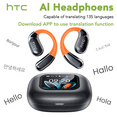 thumbnail image 3 of HTC NE27 Wireless Earbuds with LCD Touchscreen for Gaming Wireless Bluetooth6.0 Headphones AI Translation 134 Languages Real-time, 3 of 12