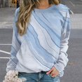 thumbnail image 2 of Colorful Marble Pattern Womens Casual Crewneck Sweatshirt Long Sleeve Tops Cute Pullover Loose Fit, 2 of 7