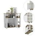 thumbnail image 4 of HQZX Kitchen Rolling Island Cart on Wheels, 4 Open Shelves, 2 Door Cabinet - Multi color, 4 of 7
