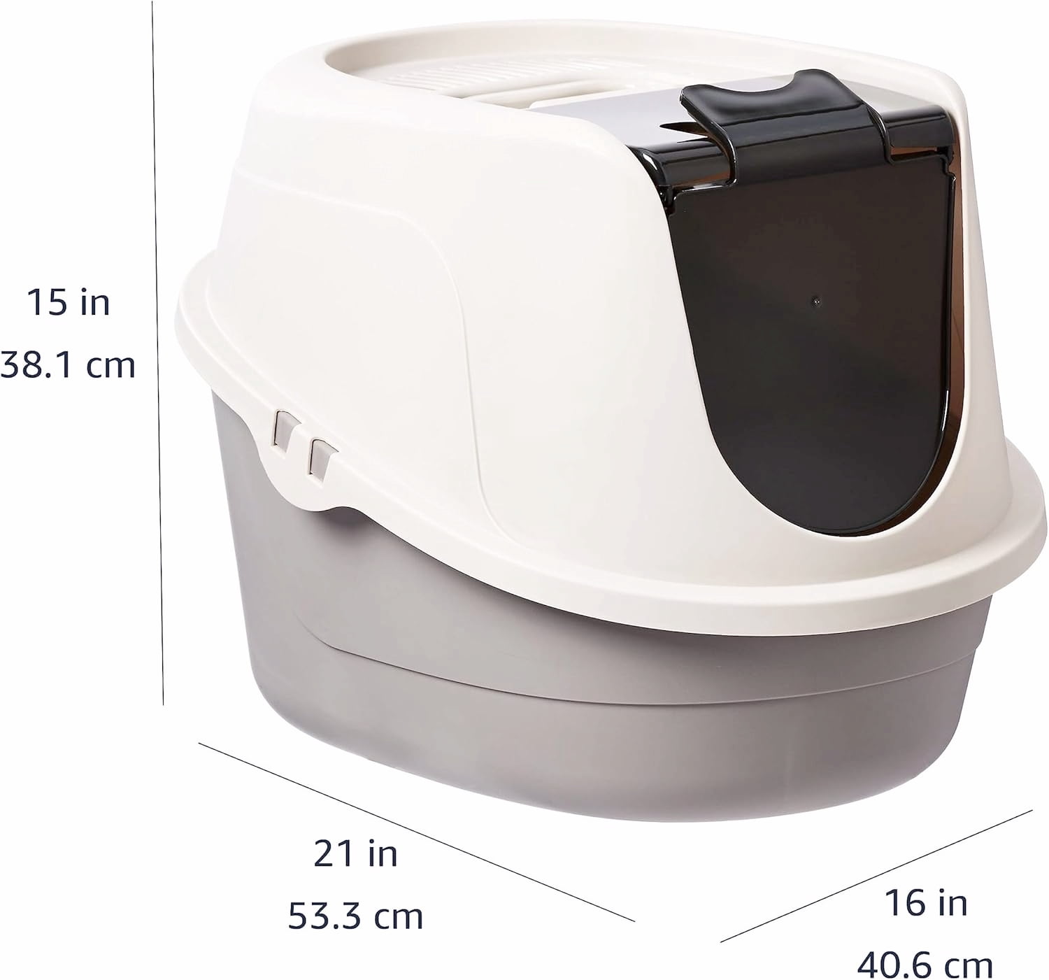Enclosed Cat Litter Box with Swinging Door and Carbon Filter Standard Size Multicolor