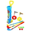 Champion Sport Children Kids Toy Golf Golfing Playset w/ 5 Balls, 3 Clubs, 2 Practice Holes, 2 Flags (Colors May Vary)