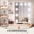 thumbnail image 3 of Makeup Vanity Desk with Mirrors and Lights   Vanity Table with Glass Top  Charging Station and Human Sensor Light  Vanity Set with Stool and Drawers for Women  Girls, 3 of 7