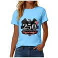 thumbnail image 5 of Duqingm Patriotic Tops for Women Patriotic Eagle and Flag 250 Years 1776-2026 T-Shirt Sky Blue,XL, 5 of 7