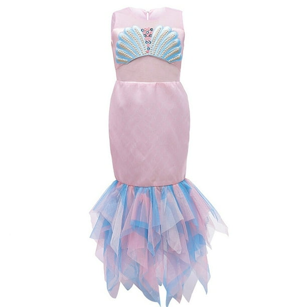 Vestido de princesa Ariel de La Sirenita para niñas, vestido de cola de pez con volantes de lujo para fiesta de cumpleaños, vestido elegante de Halloween, Cosplay zhangyuxiang unisex