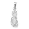 thumbnail image 1 of Quality Gold QC10058 Sterling Silver Polished Textured Flip Flop Pendant, 1 of 1