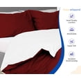 thumbnail image 2 of HNB Store 3pc Duvet Cover Set | 1000 TC Egyptian Cotton | Super King Plus Size Duvet Cover with 2 Pillowcases | Burgundy | Reversible, 2 of 8