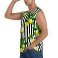 thumbnail image 3 of Bingfone Lemons on Striped Pattern Men's Tank Tops Workout Sleeveless Tee Shirts Running Beach Tanks for Men-Medium, 3 of 8