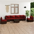 thumbnail image 1 of vidaXL 7 Piece Garden Lounge Set with Cushions Poly Rattan Brown, 1 of 5