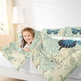 thumbnail image 4 of Homewish Kawaii Butterfly Bedding Comforter Set,Oil Painting Artistic Twin Comforter Sets,Green Beige Blue Bedding Set For Girls,Ultra Soft Home Decor Reversible,2 Pieces, 4 of 8