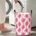 thumbnail image 4 of Cute Strawberry White Wave Laundry Basket, Laundry Hamper Waterproof Laundry Bag Clothes Hamper Laundry Bin with Handles for Bedroom, Living Room, Kids Room-#, 4 of 5