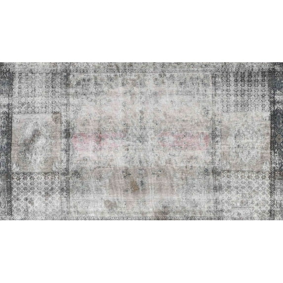 Ahgly Company Indoor Rectangle Traditional Gunmetal Gray Persian Area Rugs, 3' x 5'