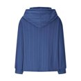 thumbnail image 5 of AXXD Womens Tops Dressy Casual Blue Basic Summer 2024 Loose Casual Solid Color Hooded Long Sleeved Sweater For Women, 5 of 6