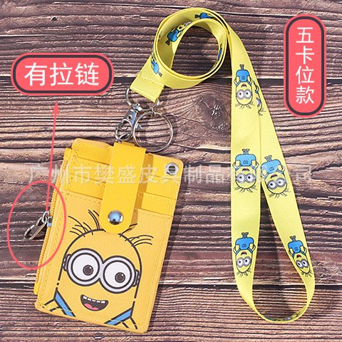 Pokemon Titulares De Tarjetas Pikachu Doraemon Estudiante Multi-Tarjeta Bus Cordón Llavero Cremallera Lindo Anime Bolsa