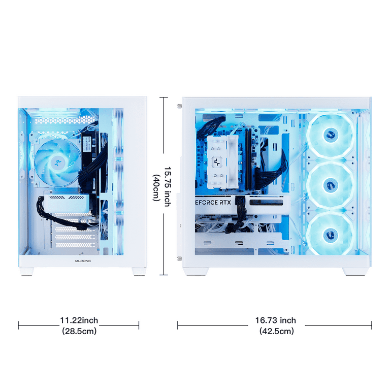 Mloong Gaming PC Desktop AMD Ryzen 5 5500 GeForce RTX 4060 1TB SSD 16GB RAM 650W Win11 WIFI