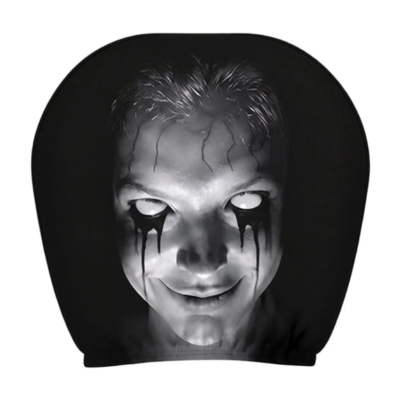 2-Pack Halloween Car Headrest Covers, Ghost Face Mask Design Ghost Ride Head Rest Covers for Halloween Decor A