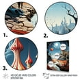 thumbnail image 3 of Designart "Bizare Dalis Wonderland" Cityscapes Floater Framed Wall Art Living Room, 3 of 7