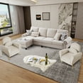 thumbnail image 2 of Jarenie Linen Sectional Sofa Living Room Set Beige, 2 of 7