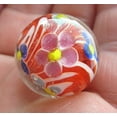 thumbnail image 3 of Big Game Toys~22mm (7/8") Dahlia Hand Made Art Glass Marble Clear/Red/Blue/Pink Flower, 3 of 5