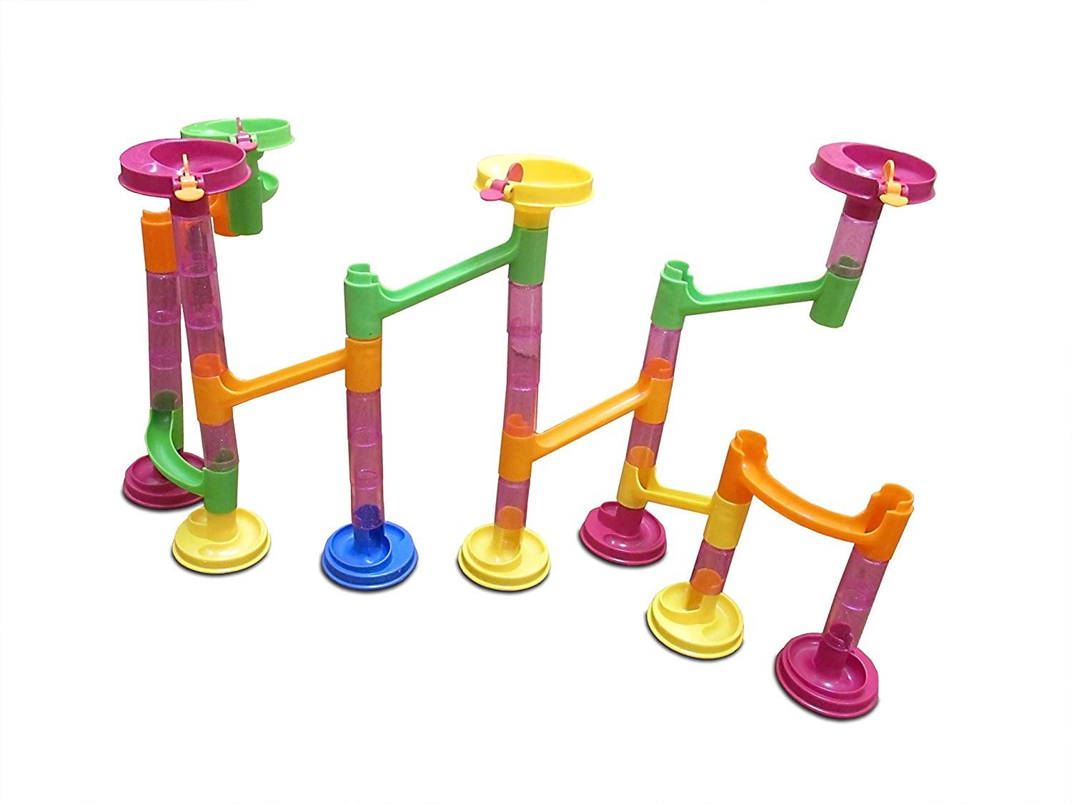 dazzling toys marble run race coaster long lasting 58 piece set with