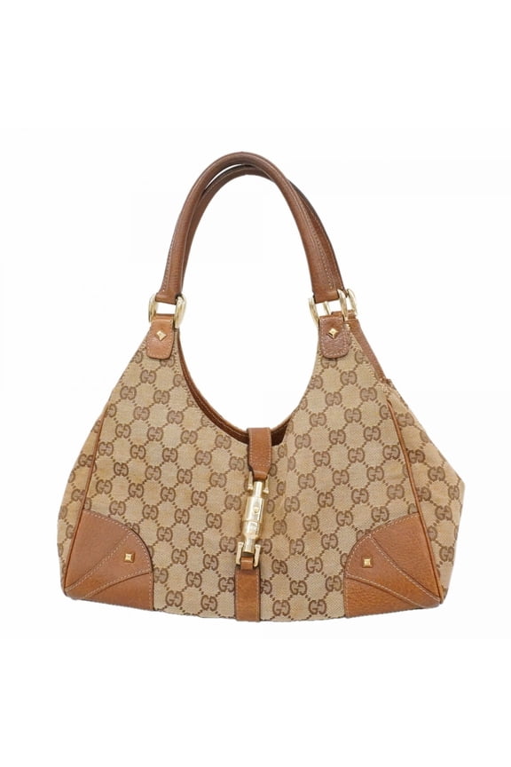 Pre-Owned Gucci GG Canvas New Jackie Handbag 124407 Brown Women's