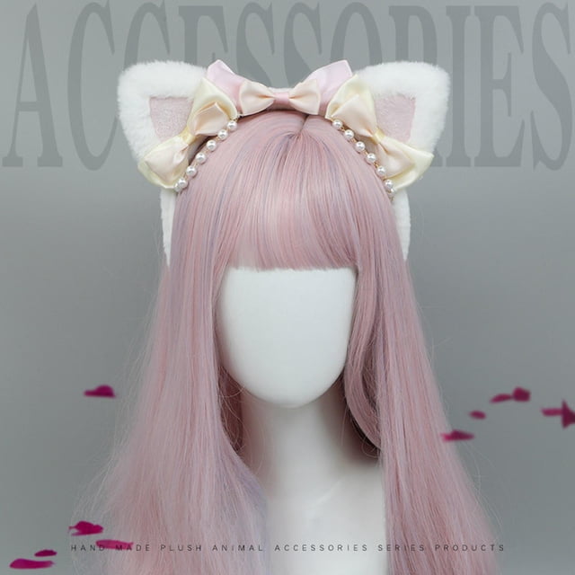 Lovely Hair Band Accesorios de vestir Headwraps Mujeres Animal Es Hair Hoop pa cumpleaños Performance Pty Decoration Festival de Pascua , Blanco Colco sombreros de cosplay