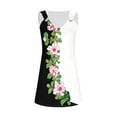 thumbnail image 5 of Ovzne Robes d'Été pour Femmes Robe de Plage Robe de Vacances Printemps et Été pour Femmes Bouton Col en V Robe à Bretelles Robe de Printemps Imprimée Liquidation, 5 of 5