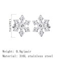 thumbnail image 3 of Stainless steel beautiful lovely Christmas snow small earrings stud, 3 of 4