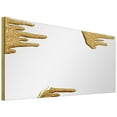 thumbnail image 5 of Antique Gold Foiled Icicle on a Frameless Rectangular Wall Mirror,48"x20", 5 of 13