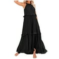 thumbnail image 1 of Robes d'Été Longues pour Femmes 2025 - Robe Maxi Sans Manches, Robe Élégante Décontractée à Volants, 1 of 6