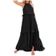 thumbnail image 1 of 2025 Vestido largo sin mangas para mujer, vestido de playa informal con volantes fluidos, vestido de poliéster de cintura alta, tallas S-XXL, 1 of 8